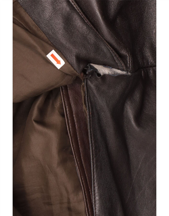 Casaco de couro masculino MAX MOSER IT 56 3XL couro marrom