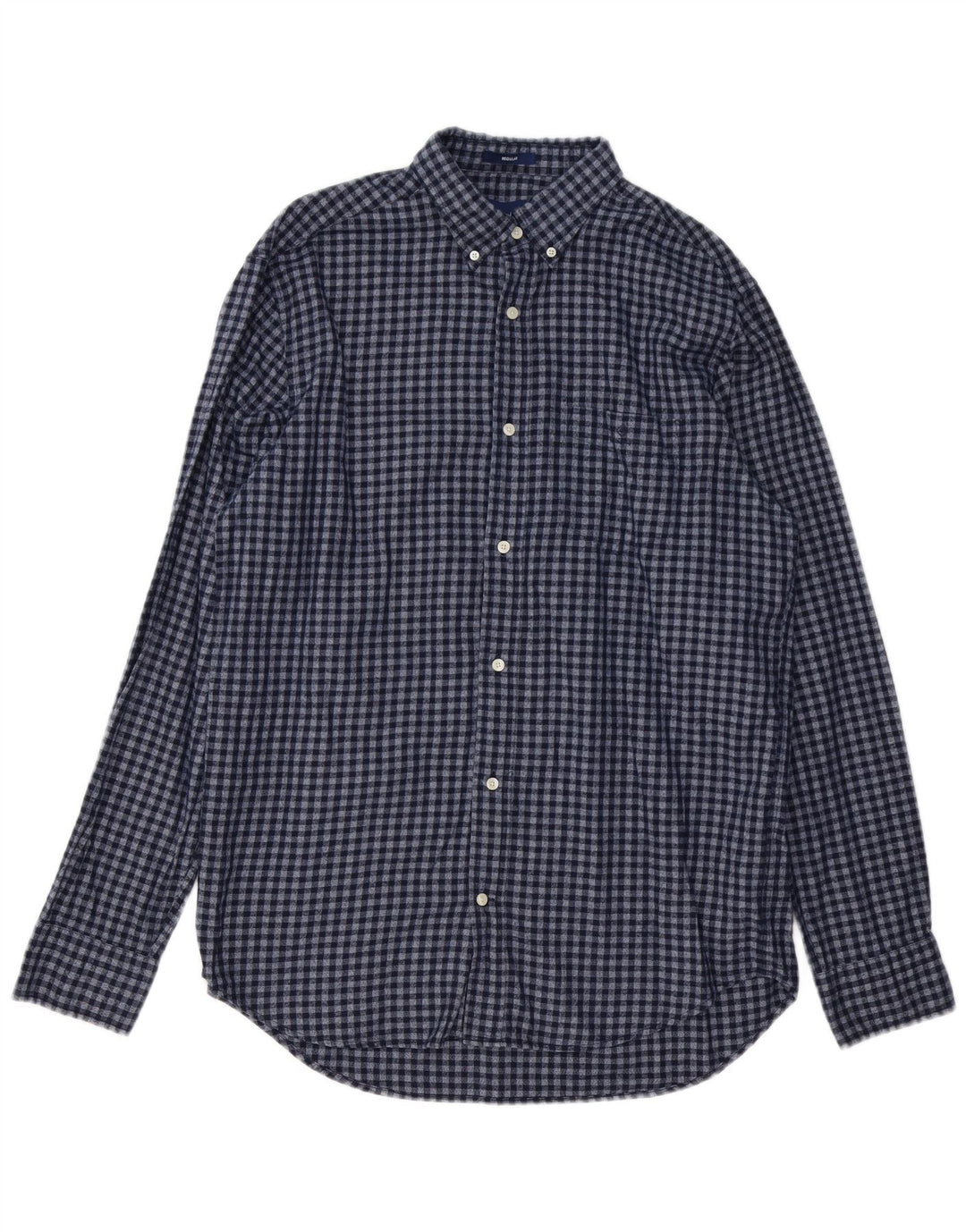 Camisa masculina de flanela GANT tamanho 41/42 16 1/2 grande azul marinho guingão