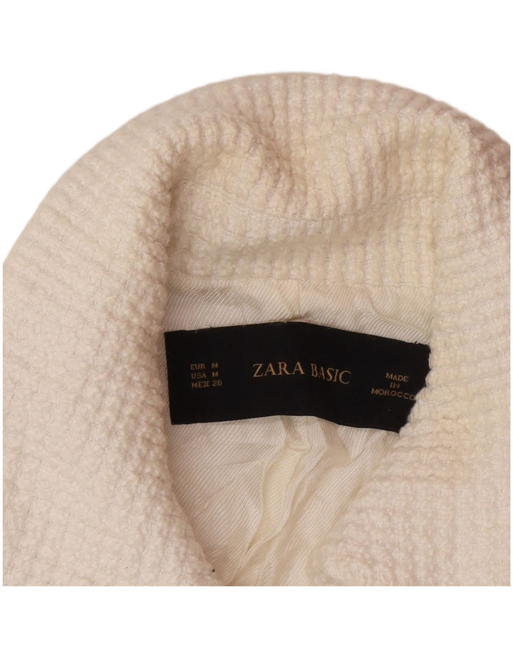 Jaqueta blazer feminina Zara com 1 botão Reino Unido 12 médio branco
