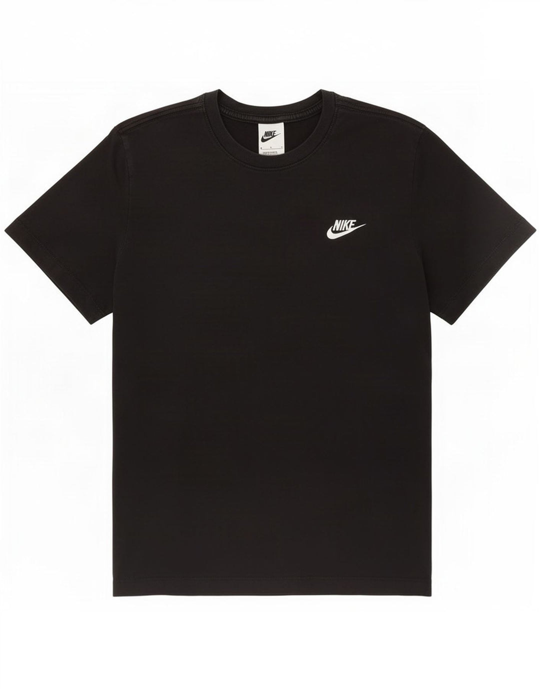 Nike Mens Camiseta Top Médio Algodão Preto
