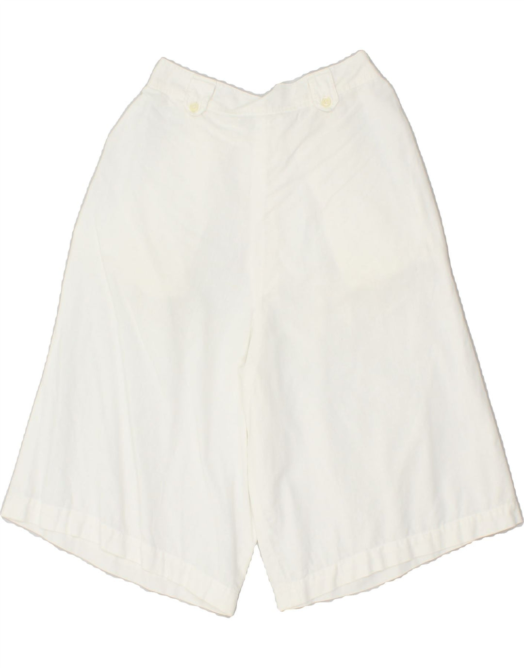 VINTAGE Womens Cullotes Casual Shorts W24 XS White Cotton Vintage Vintage and Second-Hand Vintage from Messina Hembry 