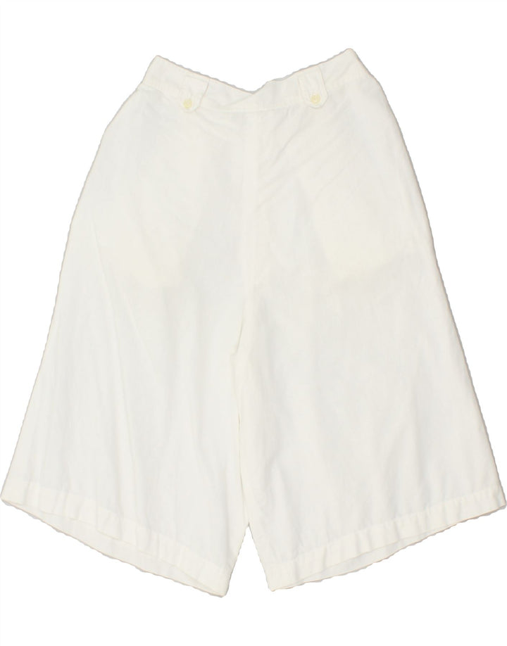 VINTAGE Womens Cullotes Casual Shorts W24 XS White Cotton Vintage Vintage and Second-Hand Vintage from Messina Hembry 