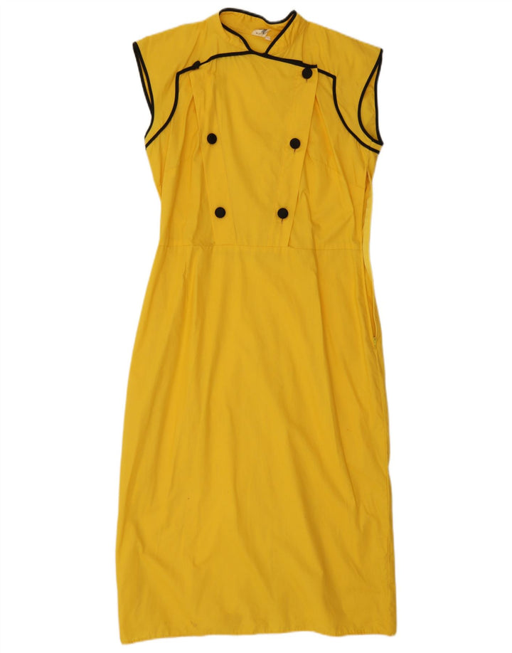 Vestido feminino vintage sem mangas IT 42 Médio Amarelo