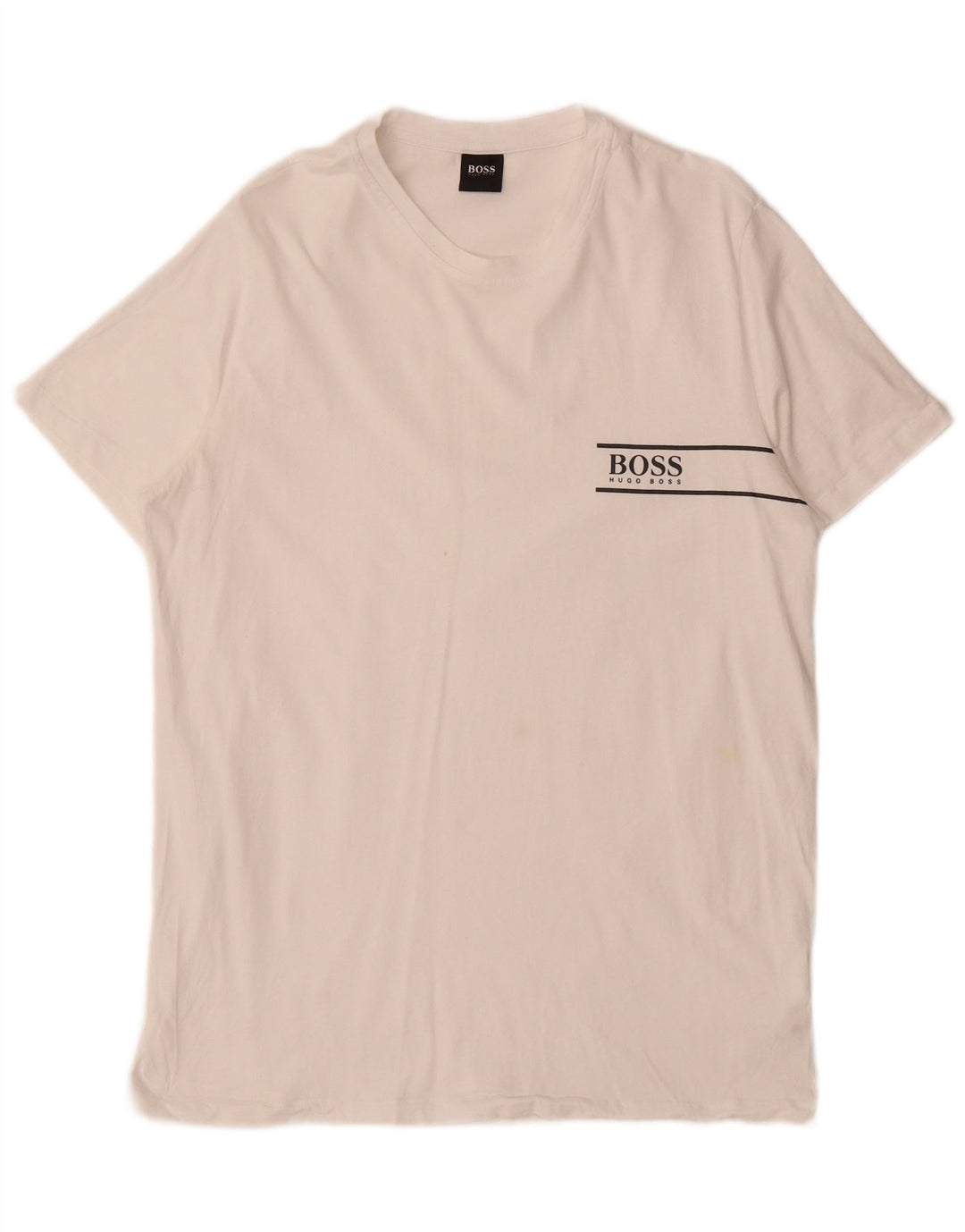 Camiseta gráfica masculina Hugo Boss Top médio algodão branco
