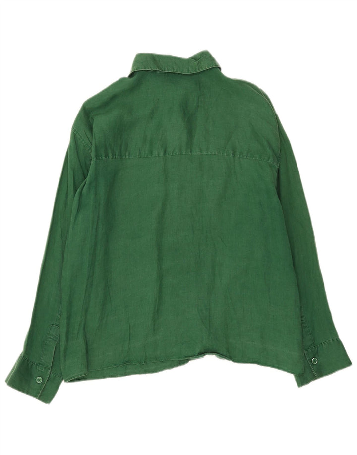Zara Camisa Oversized Feminina Reino Unido 14 Verde Médio