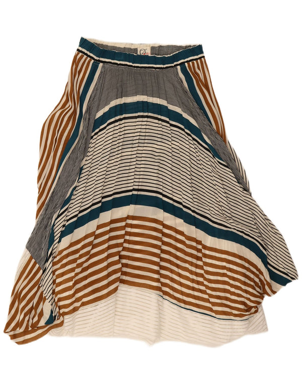 Saia bolha assimétrica feminina vintage W28 listrada média multicolorida