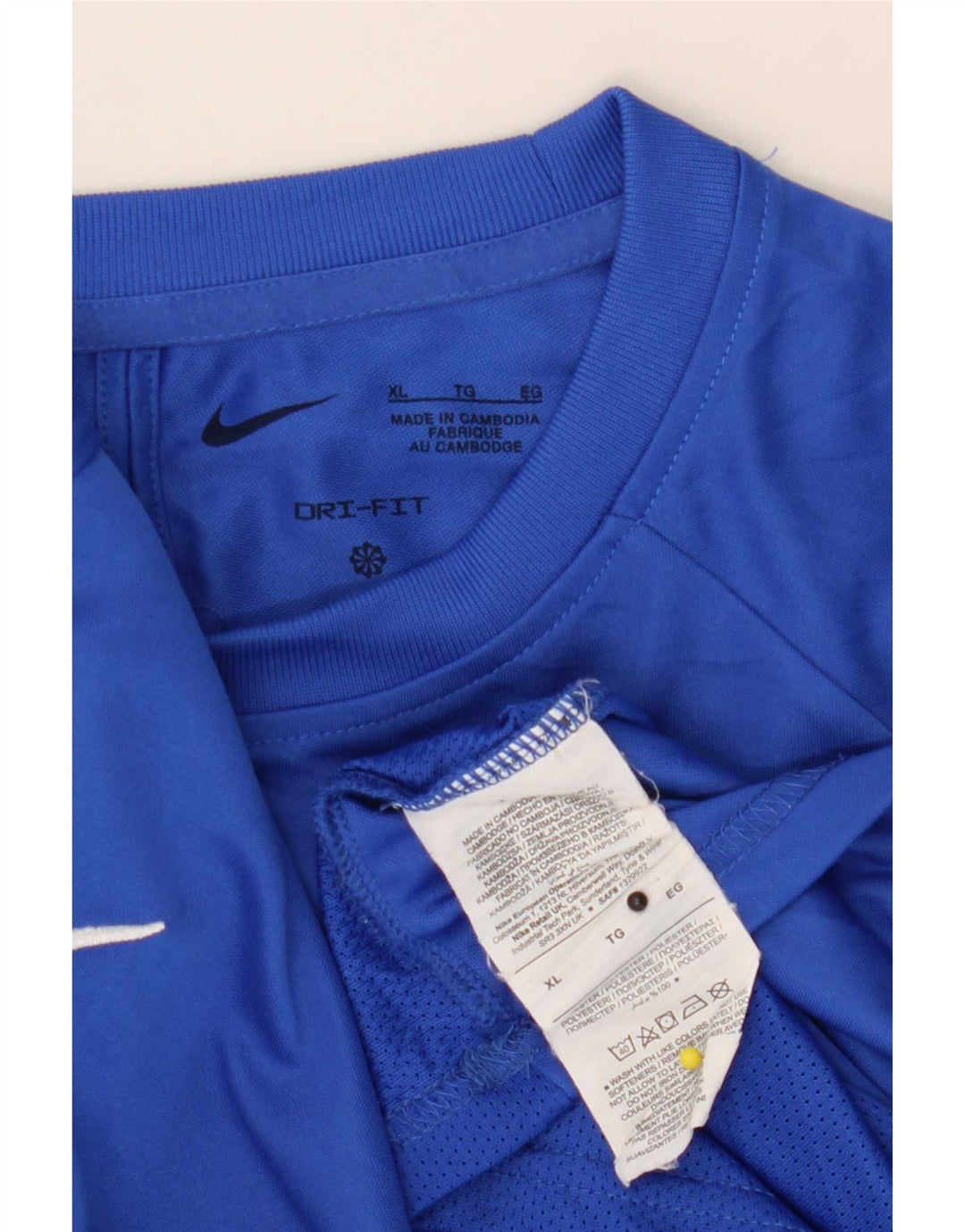 Camiseta masculina Nike Dri Fit Top XL azul colorblock poliéster