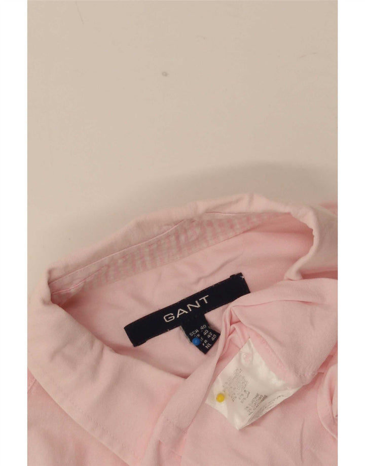 Camisa grande feminina Gant UK 10 algodão rosa pequeno