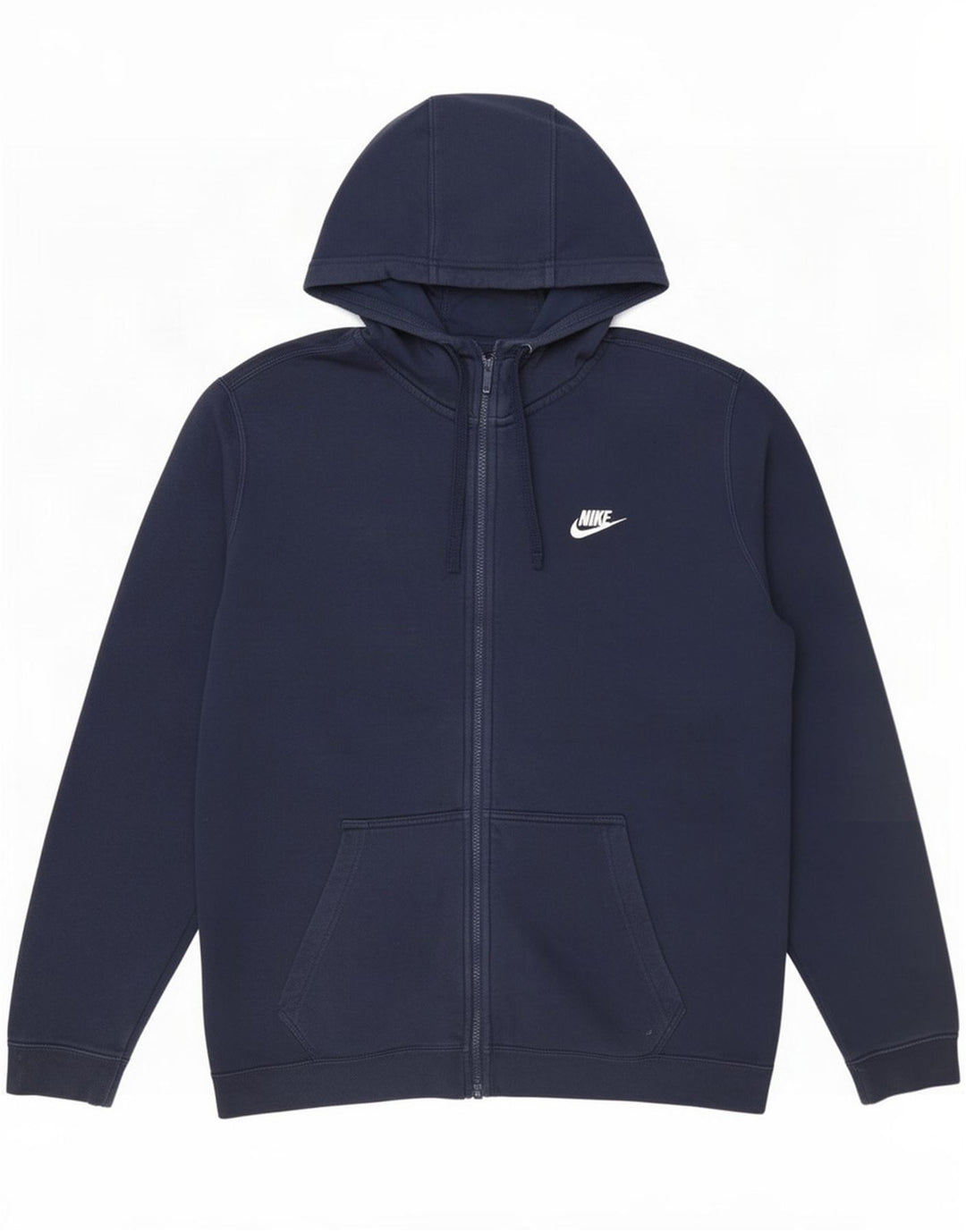 Suéter Nike masculino com capuz e zíper grande azul marinho