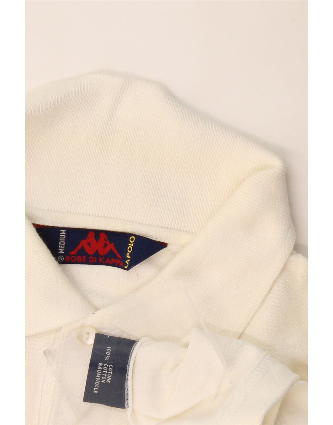 Camisa polo masculina KAPPA de algodão branco médio