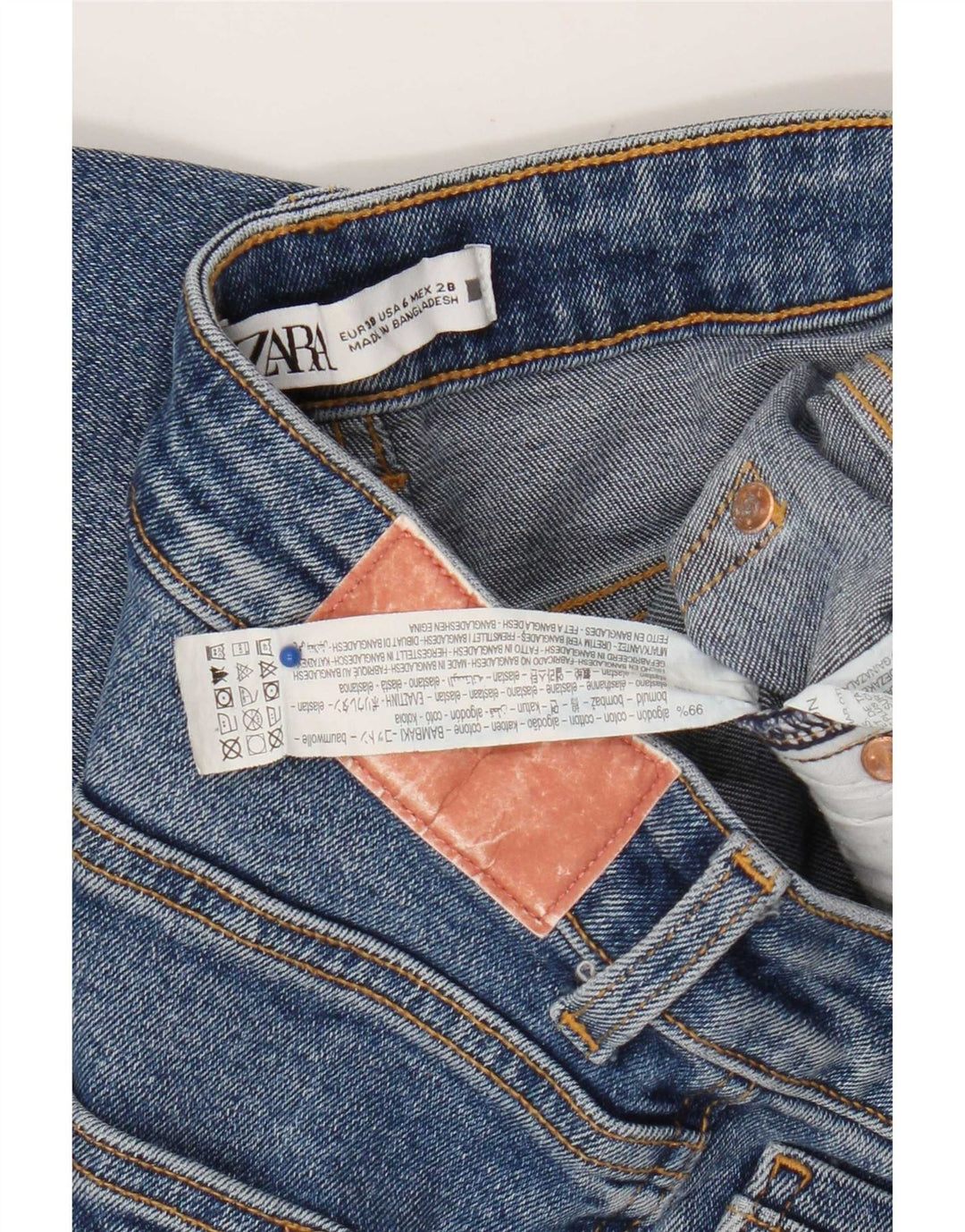 Zara Jeans Bootcut Feminino EU 38 Pequeno W28 L26 Azul Algodão