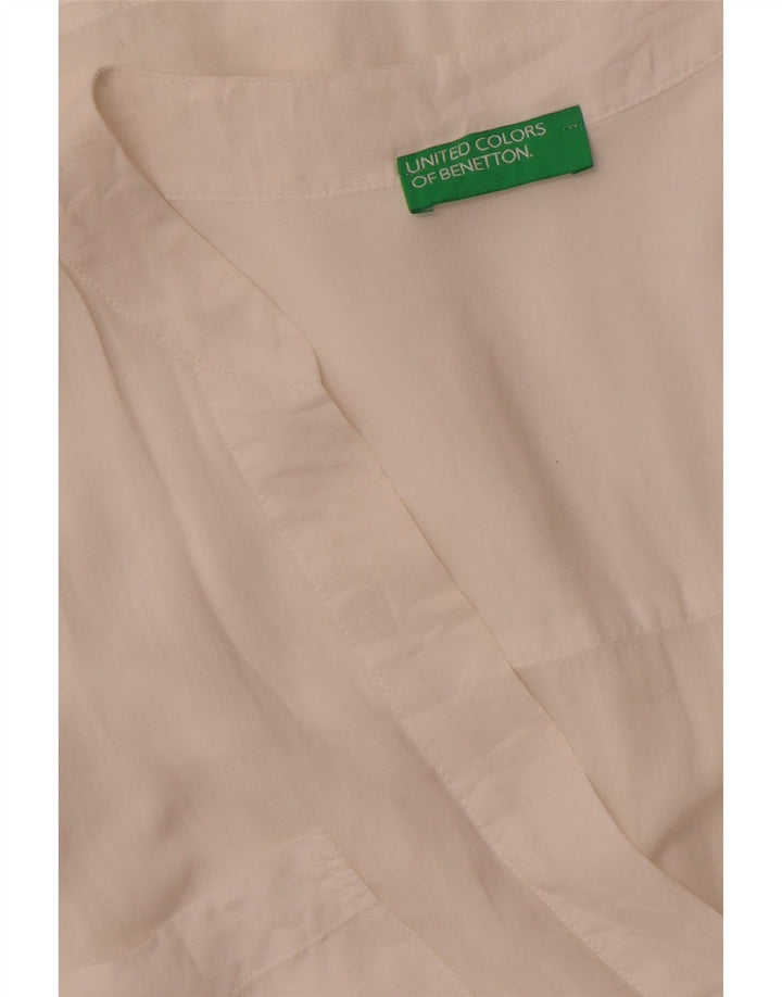 Blusa feminina de manga comprida BENETTON UK 18 XL branco