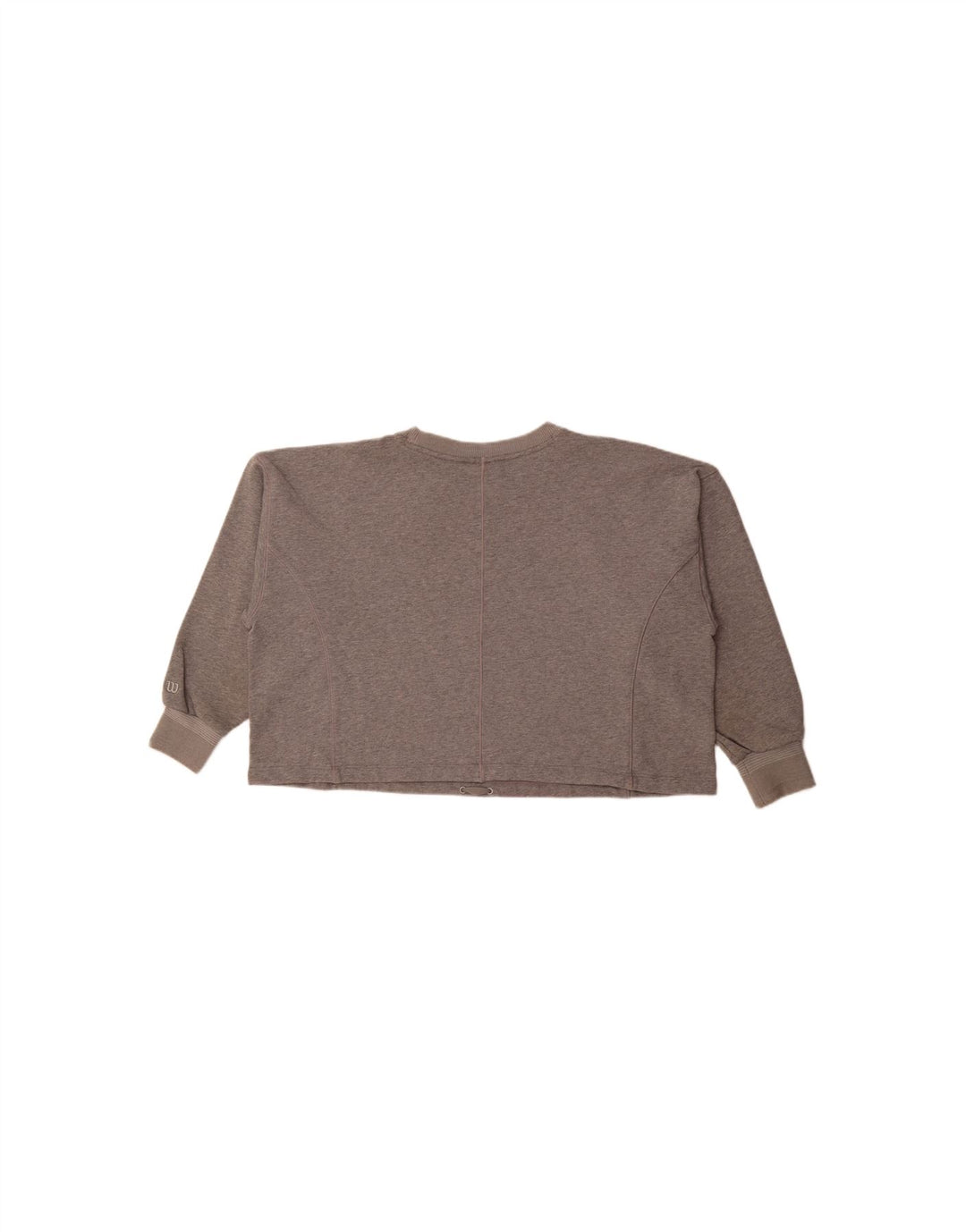 WILSON Womens Oversized Crop Sweatshirt Jumper UK 6 XS Grey Cotton Vintage Wilson and Second-Hand Wilson from Messina Hembry 