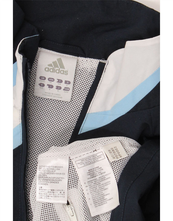 ADIDAS Masculino Real Madrid Rain Jacket UK 40/42 Médio Azul Marinho Colorblock