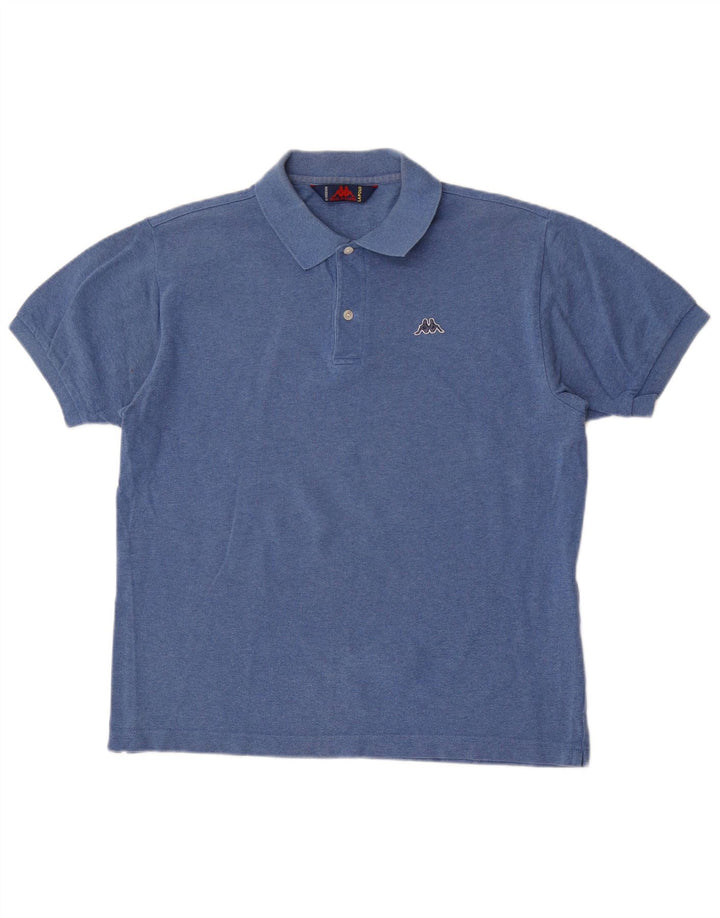 Camisa polo masculina Kappa algodão azul médio