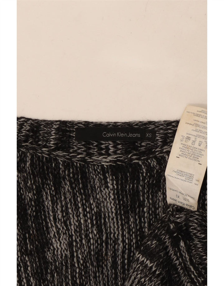 Suéter feminino CALVIN KLEIN JEANS com gola canoa Reino Unido 6 XS cinza manchado