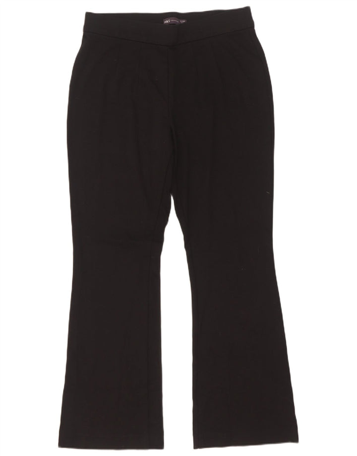 Calça casual feminina Marks & Spencer Bootcut Reino Unido 12 médio W30 L29 preta