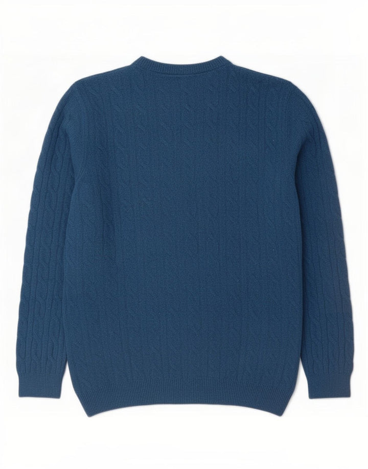 Suéter masculino Timberland com gola redonda, grande lã de carneiro azul