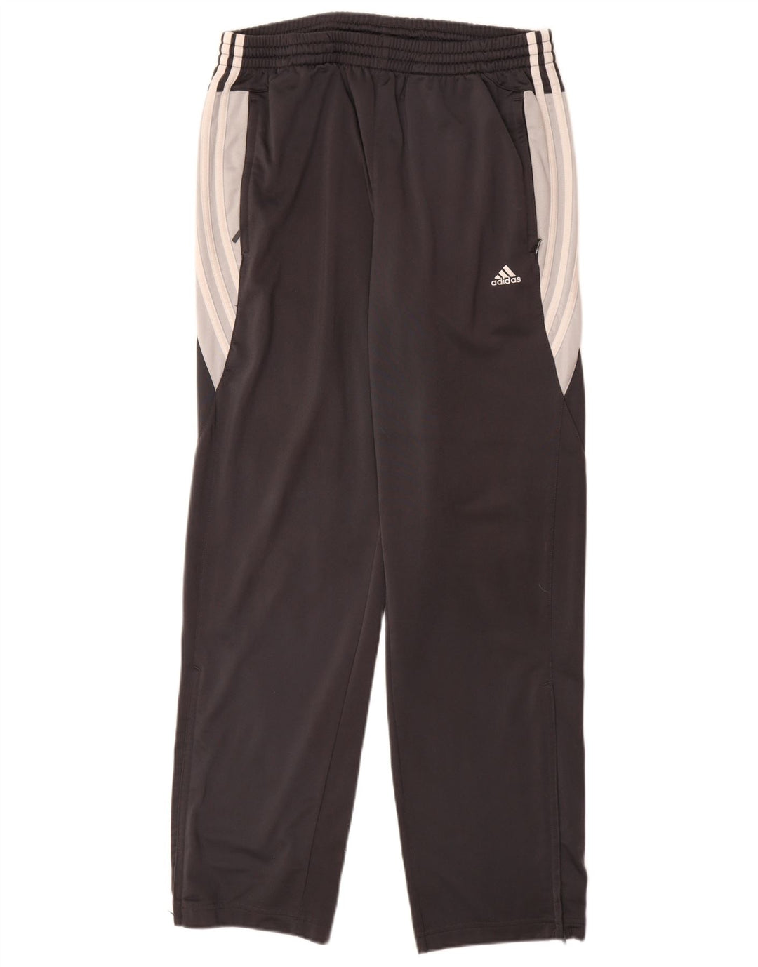 Calças de treino masculinas Adidas UK 42/44 poliéster cinza grande