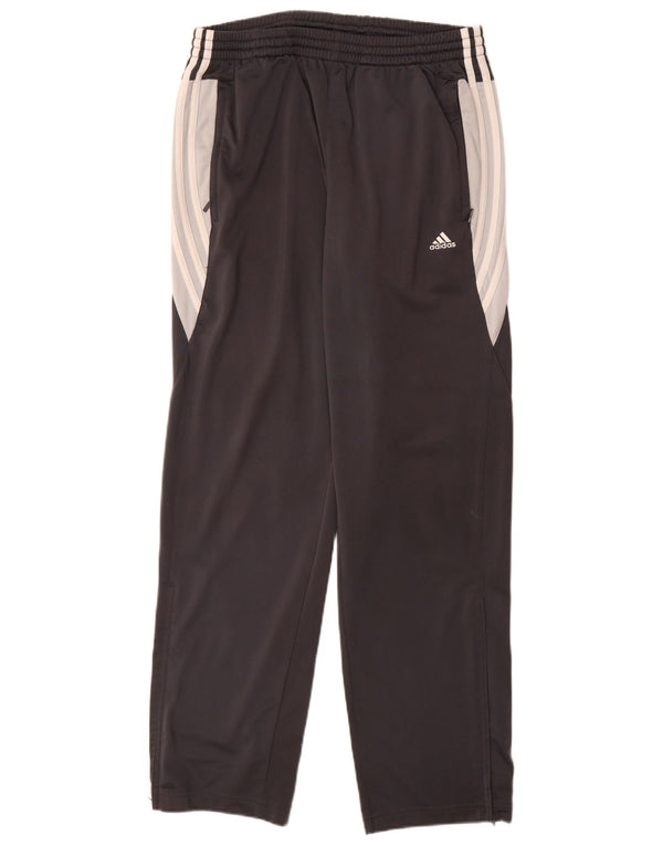 Calças de treino masculinas Adidas UK 42/44 poliéster cinza grande