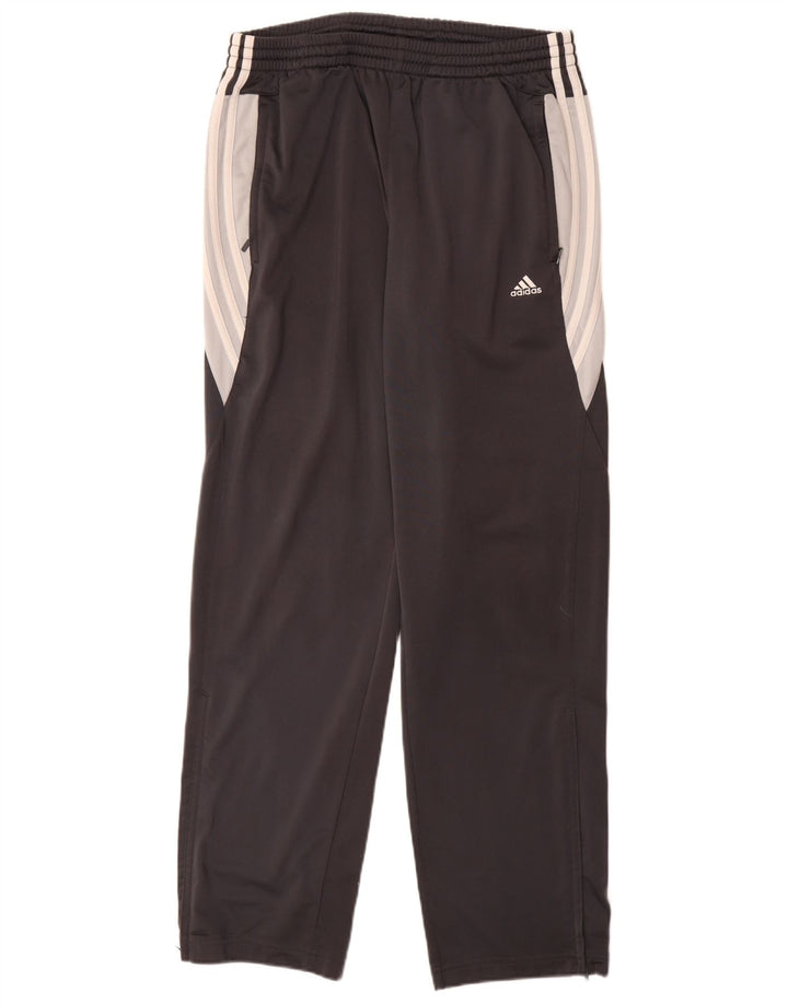 Calças de treino masculinas Adidas UK 42/44 poliéster cinza grande