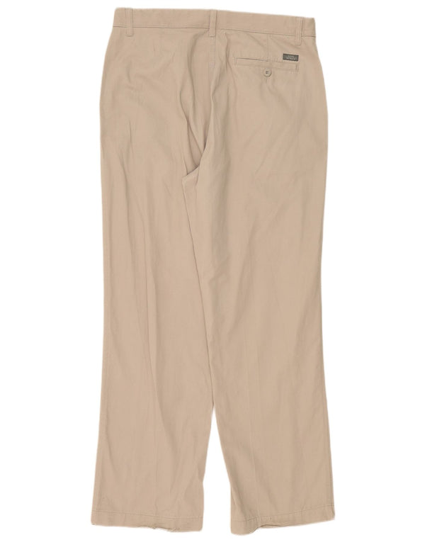 Calça chino reta masculina Marks & Spencer W36 L31 poliéster cinza