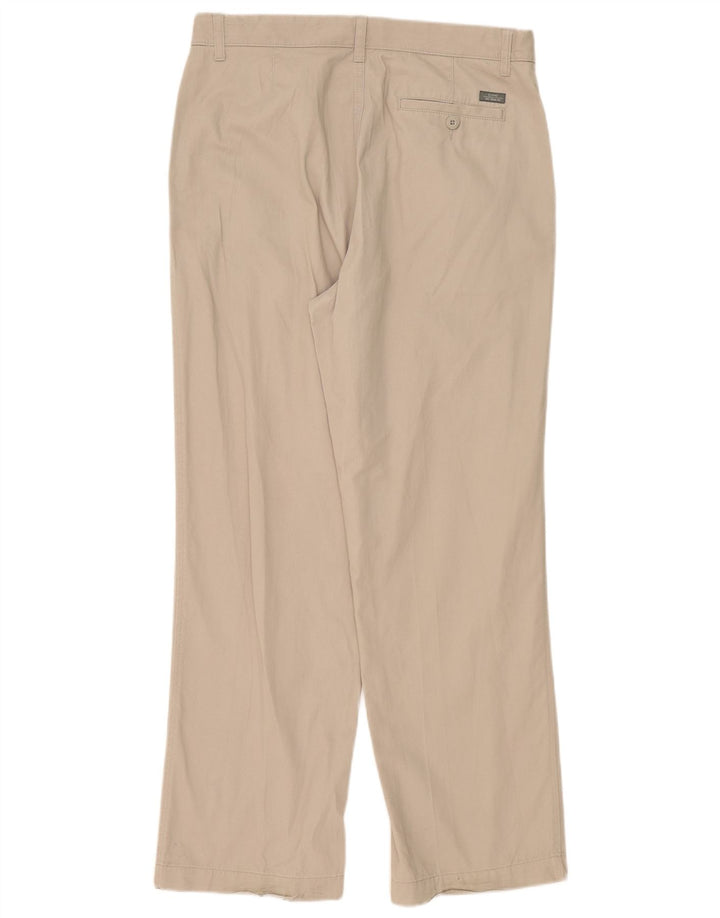 Calça chino reta masculina Marks & Spencer W36 L31 poliéster cinza