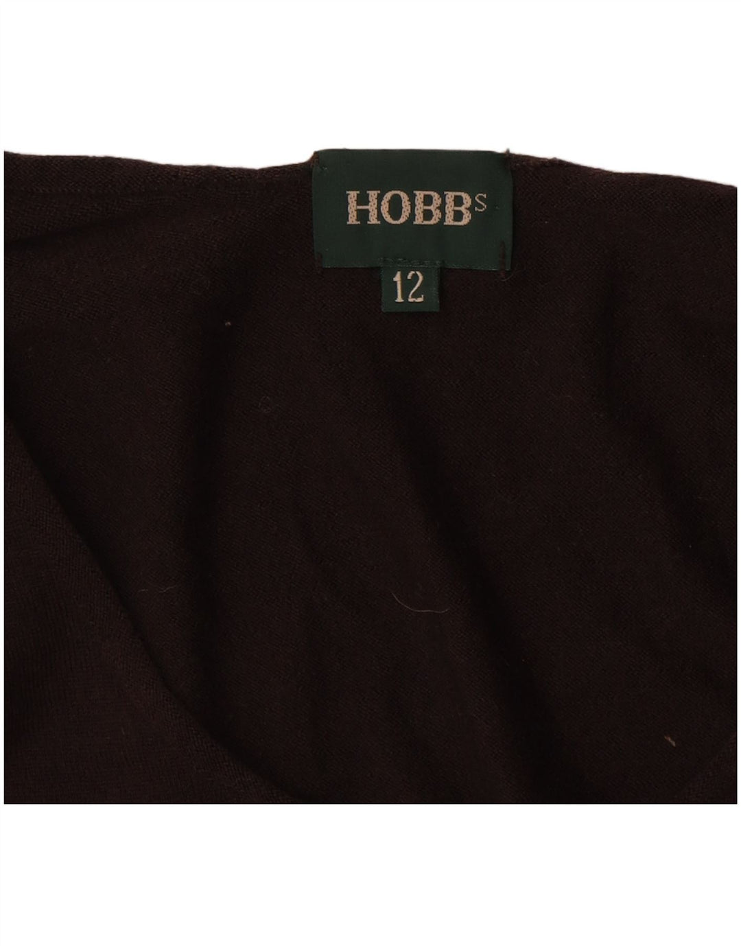 Suéter feminino HOBBS com gola canoa Reino Unido 12 lã nova marrom médio