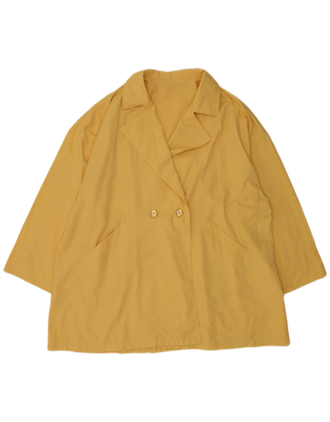 Casaco feminino vintage oversized com peito duplo UK 22 3XL amarelo