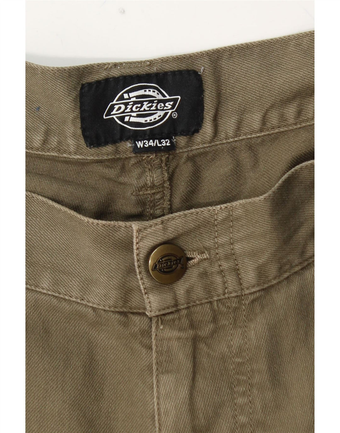 Calça cargo reta masculina DICKIES W34 L32 algodão cáqui