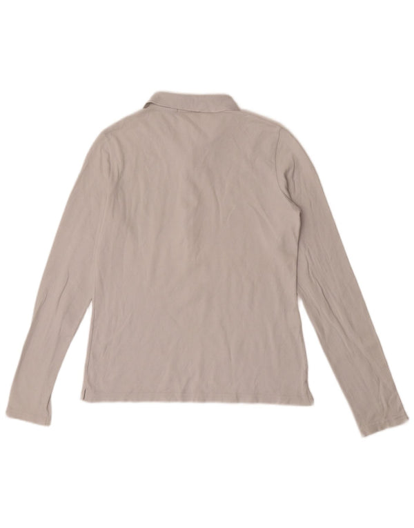 Camisa polo feminina de manga comprida Lacoste tamanho 40 algodão branco médio