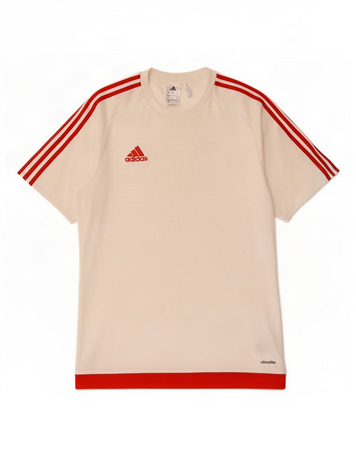 Adidas Mens Climalite Camiseta Top Médio Branco Colourblock Poliéster