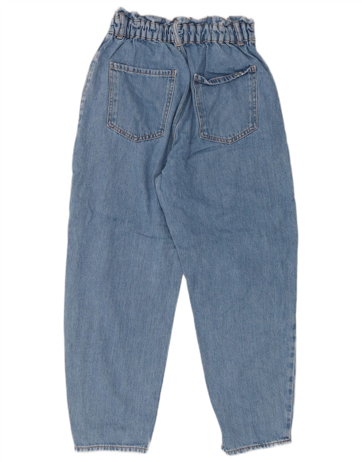 Calça jeans feminina ZARA com corte solto e cintura alta UE 38 pequeno W28 L25 azul