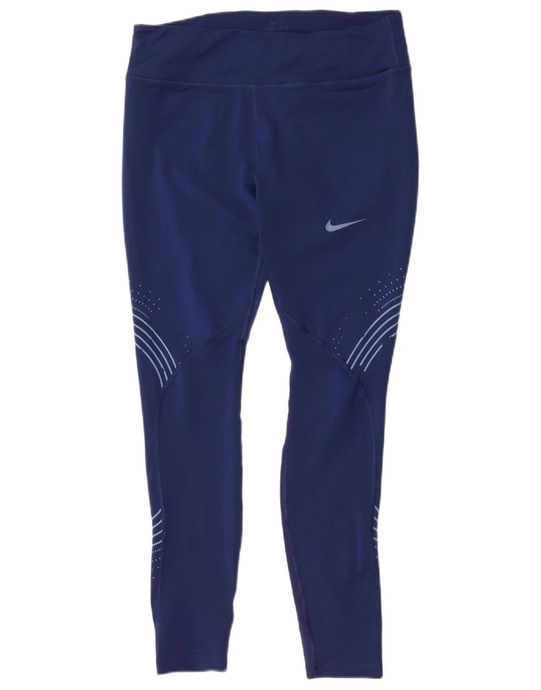 Leggings Nike Womens Dri Fit UK 14 Grande Poliéster Geométrico Azul Marinho