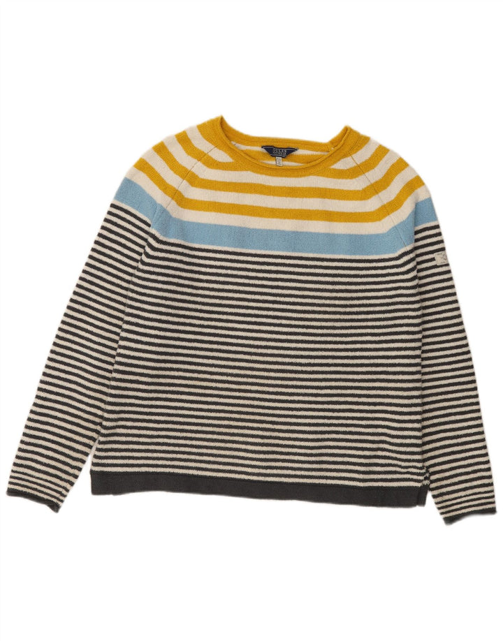 Suéter feminino Joules com gola canoa e listrado médio multicolorido Reino Unido 12
