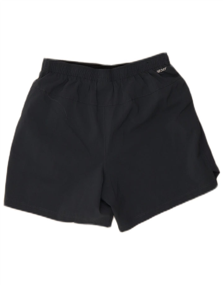 Shorts esportivos masculinos New Balance pequenos cinza