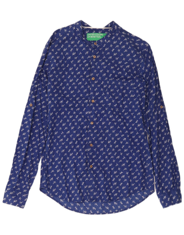 Camisa masculina Benetton XS azul floral