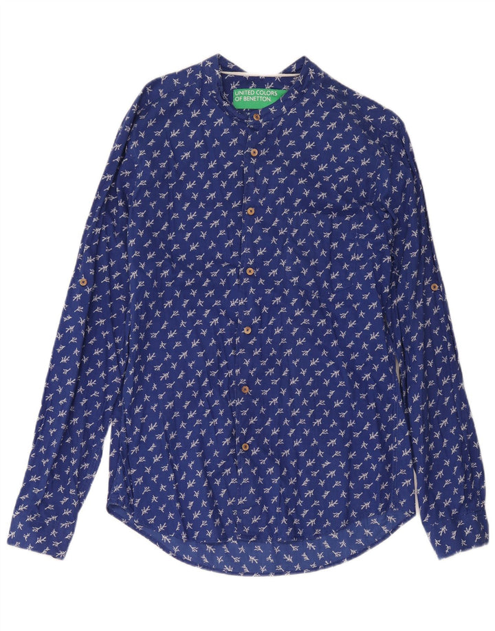 Camisa masculina Benetton XS azul floral