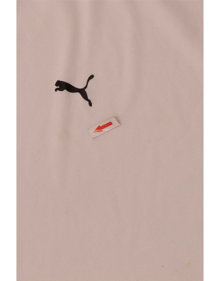 Puma Camiseta masculina gráfica Top grande bloco de cor branca