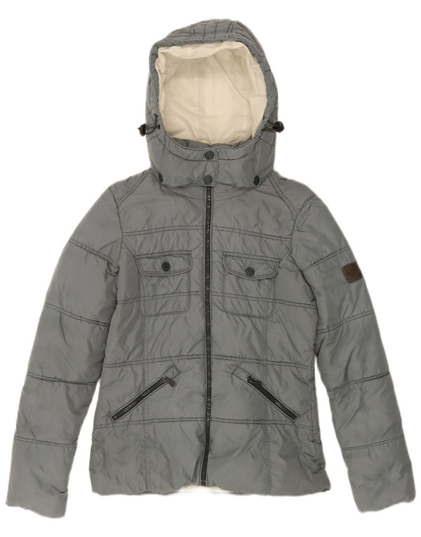 Casaco acolchoado com capuz feminino Calvin Klein Jeans UK 6 XS Cinzento