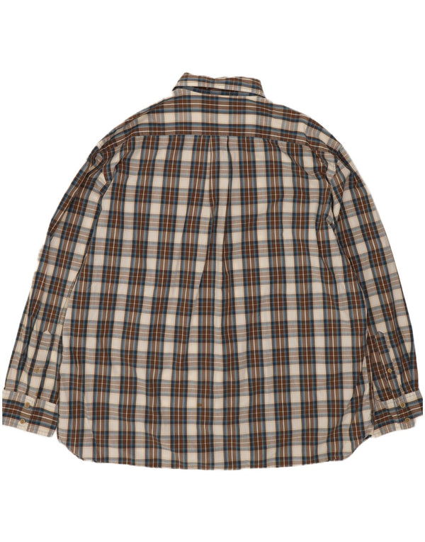 Camisa masculina Timberland 2XL algodão xadrez marrom