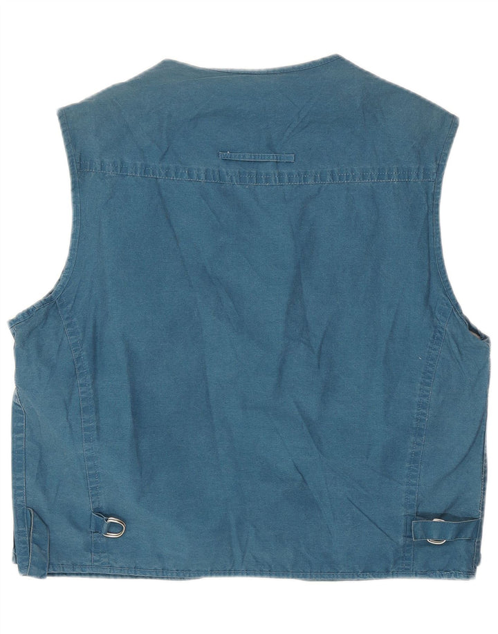 Casucci Mens Utility Gilet UK 36 Pequeno Azul Algodão