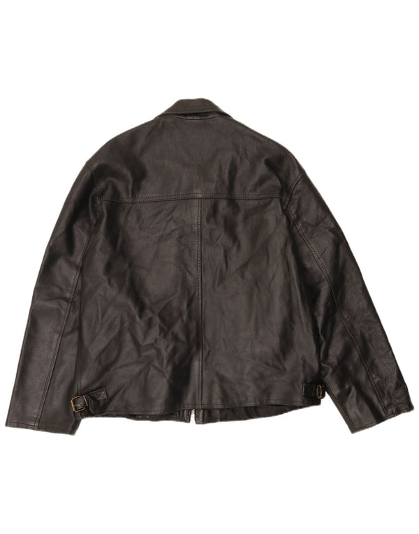 Jaqueta de couro masculina vintage UK 40 grande couro preto