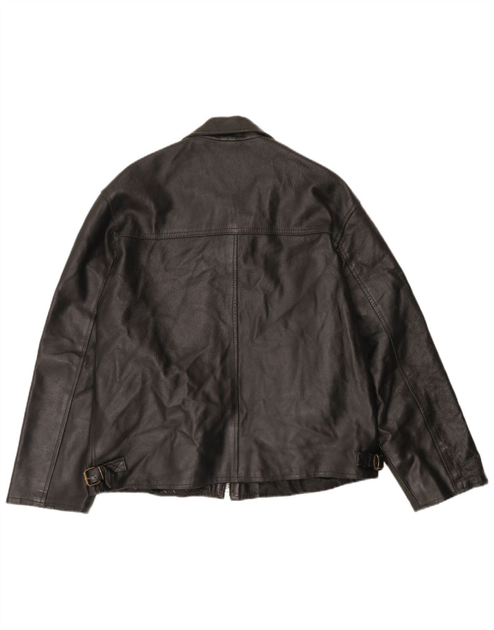 Jaqueta de couro masculina vintage UK 40 grande couro preto