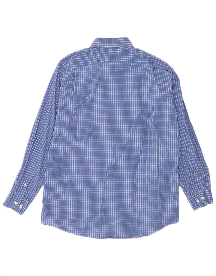 Camisa masculina Lacoste tamanho 40 algodão xadrez azul médio