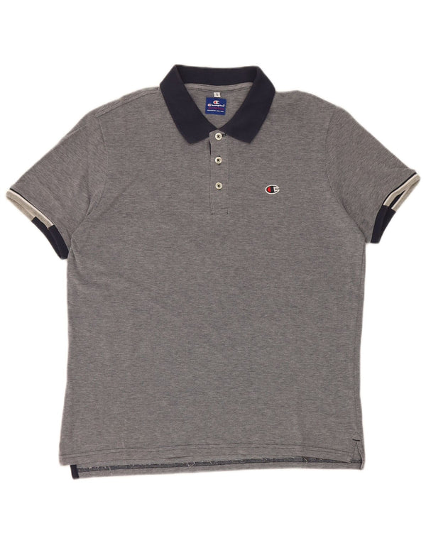 Camisa polo masculina de rugby Champion pequena azul marinho colorblock