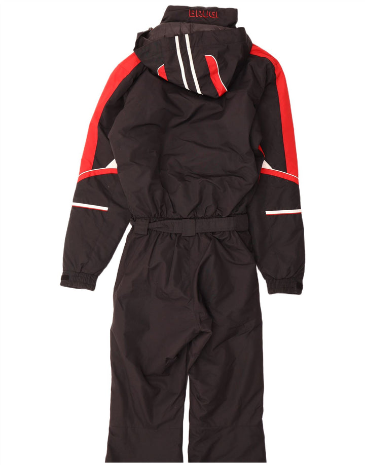 Macacão masculino de esqui com capuz gráfico Brugi médio preto colorblock poliamida