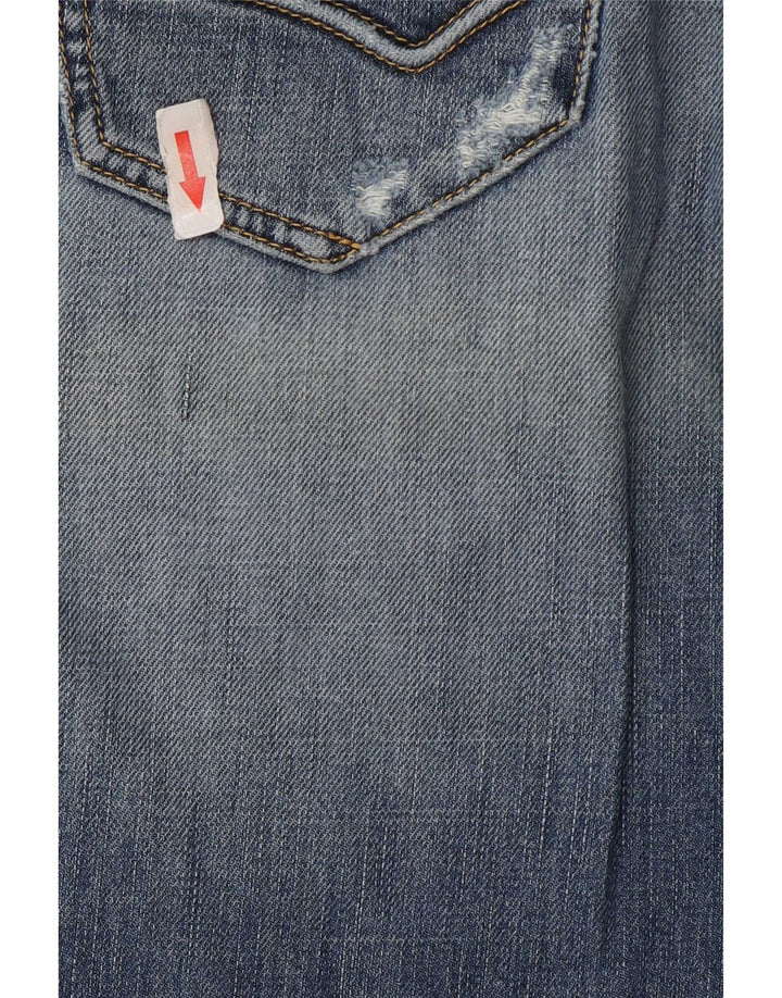 Gas Womens Jeans retos desgastados W30 L30 algodão azul