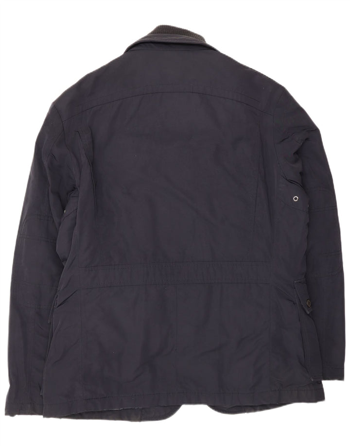 Jaqueta utilitária masculina Hugo Boss IT 52 XL poliéster azul marinho