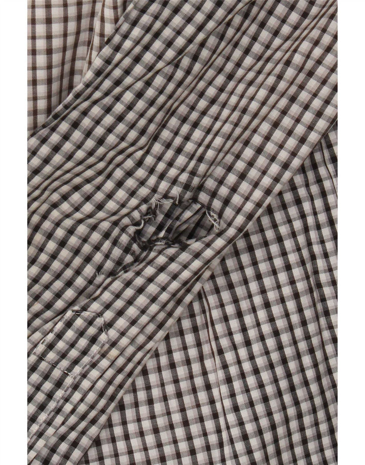 Camisa masculina Carrera Regular Fit grande algodão xadrez preto